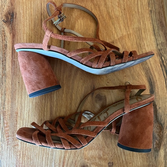 Sam Edelman Orange Rust Daffodil Sandals 7 - Picture 4 of 6